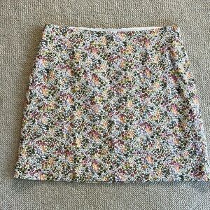 Loft Floral Print Mini Skirt